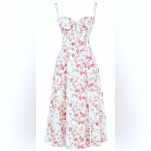 Rose Floral Bustier Waist Shaper Dress